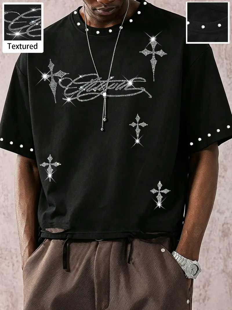 chrome hearts rhinestone shirt - TikTok Shop