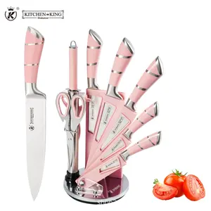Jiamekang knife set Kitchen stainless steel knife set hollow handle set knife combination pink knife Block Kitchen Knives