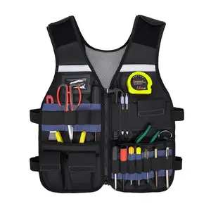 Multifunctional Multi-pocket Vest, Heavy Duty Portable Waterproof Oxford Cloth Tool Bag, Durable Tool Bag for Electrician & Woodworking, Parts, Portable
