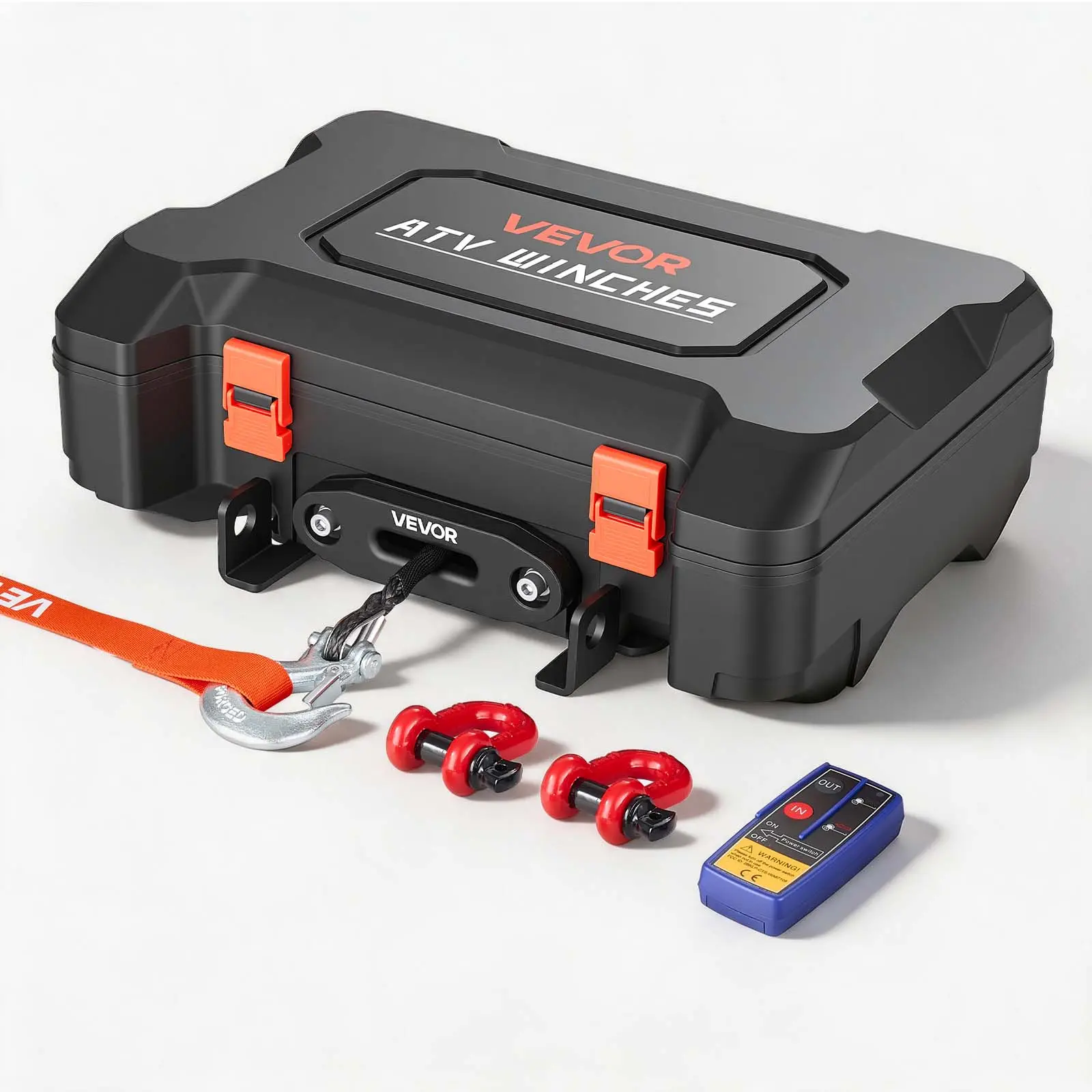 【Summerfinds】VEVOR Portable 12V DC Electric Winch, 4500 lbs Capacity with Synthetic Rope, Wireless Remote & Wired Remote, Aluminum Alloy Housing, 2.2 HP Motor, 136:1 Gear Reduction, Box-Style Recovery Kit for ATV UTV Owners Off-Road Pulling Tasks, Portabl