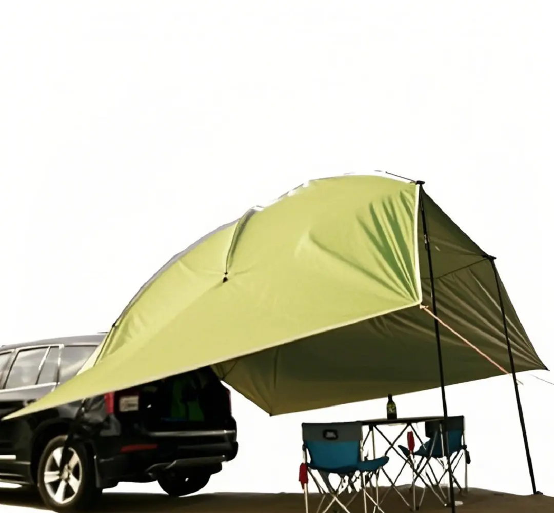 SUV Tailgate Camping Tent with Poles, 3000MM Waterproof UPF 50+ Car Rear Awning, Portable Shade Canopy for Road Trip Outdoor Camping