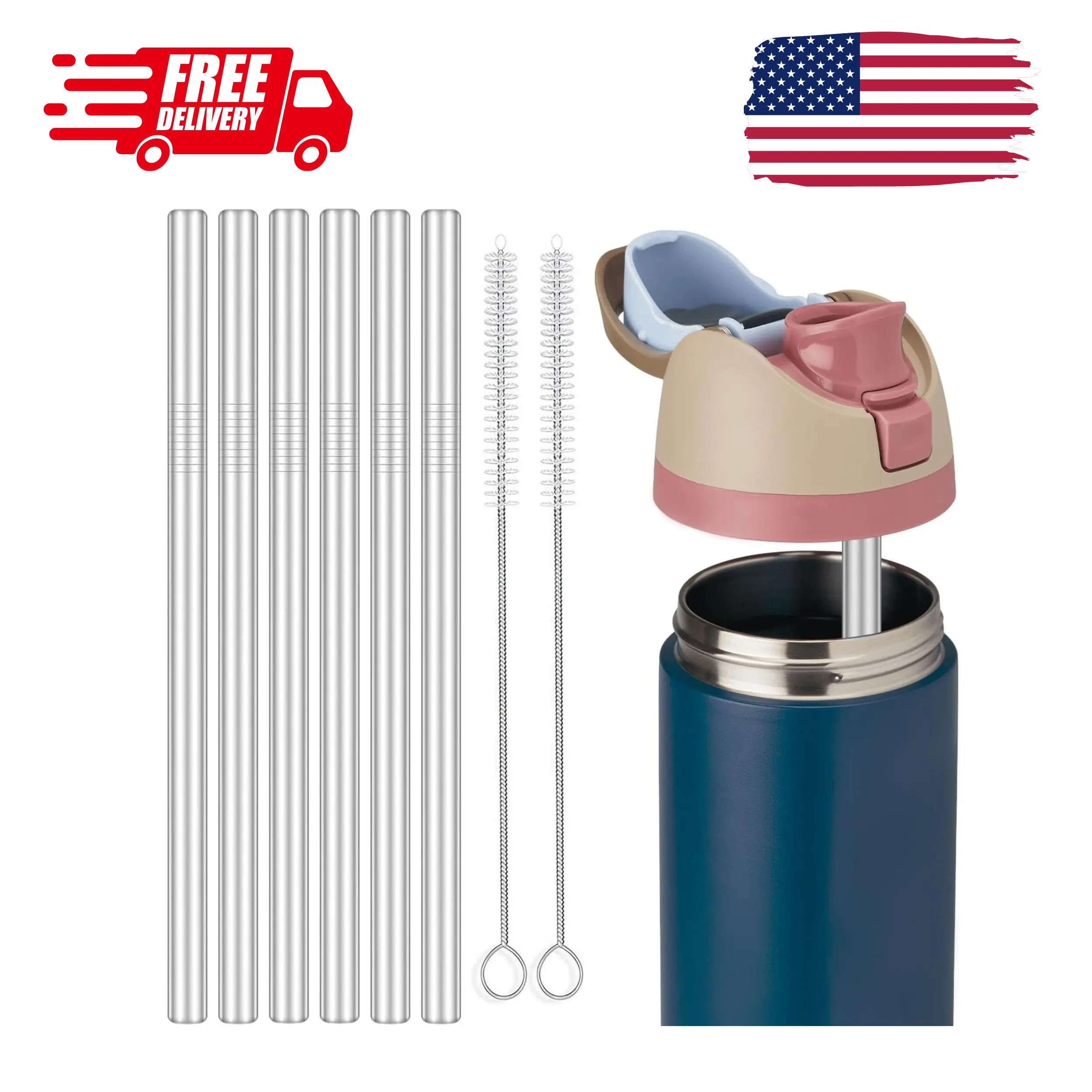 Metal Straw for Owala 24 oz 32 oz - 6 PCS
