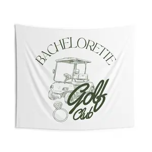 Bachelorette Golf Club Tapestry Sign, Custom Bachelorette Party Decor, Personalized Wedding Banner, Bride-to-Be Backdrop