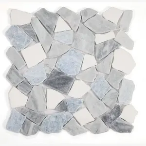Tucson Blue Ocean Marble Pebble Mosaic Tile Sample