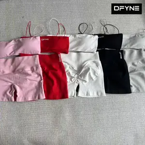 DFYNE Women’s Strappy Bandeau Sports Bra Backless Workout Yoga Activewear Top
