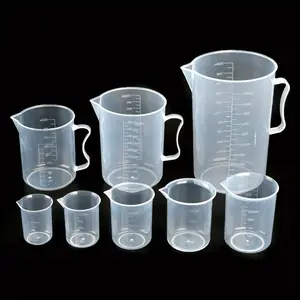 8 Piece Kitchen Measuring Cups Set, Durable Plastic Cups with Spout, Transparent Multi-Sizes, Ideal for Cooking Baking, Food Safe Material