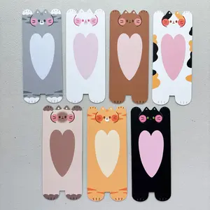 [B-GRADE] Cat Soft Matte Double Sided Bookmarks Assorted Colors 2.5 x 6 Inches Set of 7 Unique Designs for Tracking Reading Progress