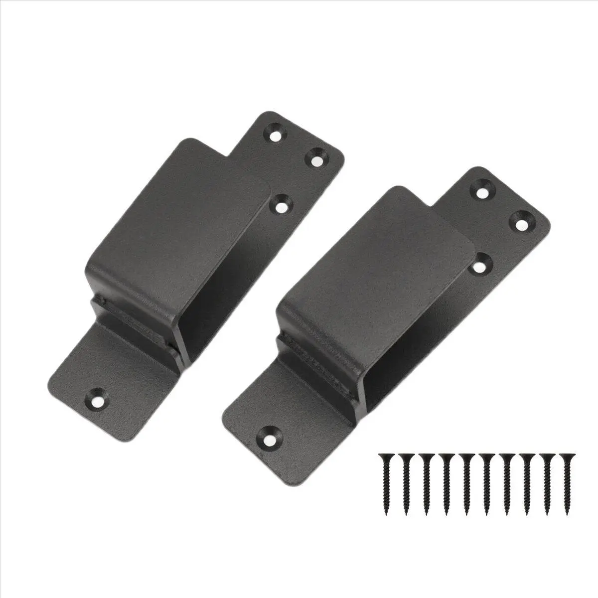 2-Pack Metal Door Barricade Brackets, Drop-Open Security Holders for 2x4 Bars, Home Door Anti-Unauthorized Entry Solution That Prevents Entry