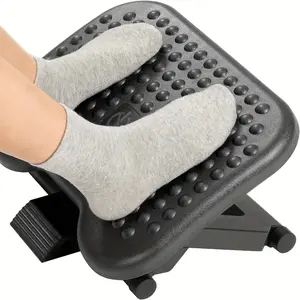 Ergonomic Desk Footrest with Massage Rollers, Adjustable Height & Angle, Ultimate Comfort for Home & Office Use