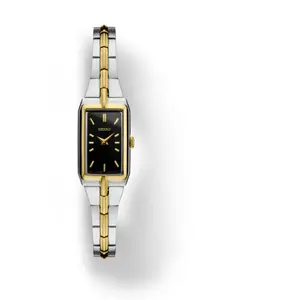 Seiko Essentials Black Dial Two-Tone Stainless Steel Women'S Watch