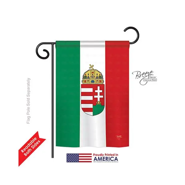 Breeze Decor 58123 Hungary 2-Sided Impression Polyester Garden Flag - Weather Resistant, 13x18.5 in., Polyester Flags, Weather Resistant Flags