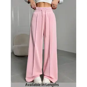 Tall Curve Plus Size Women's Fashion Casual Loose Drawstring Waist Wide Leg Sweatpants