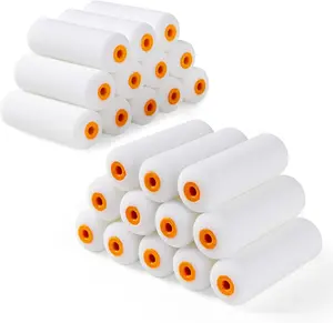 Foam Paint Roller, 24 Pack, 4 Inch Mini Paint Roller Covers, High Density Foam Paint Roller, Small Paint Rollers for All Flat Surfaces, Suitable for Wall，Kitchen Cabinets, Doors, Tables, Etc HANJKINZ