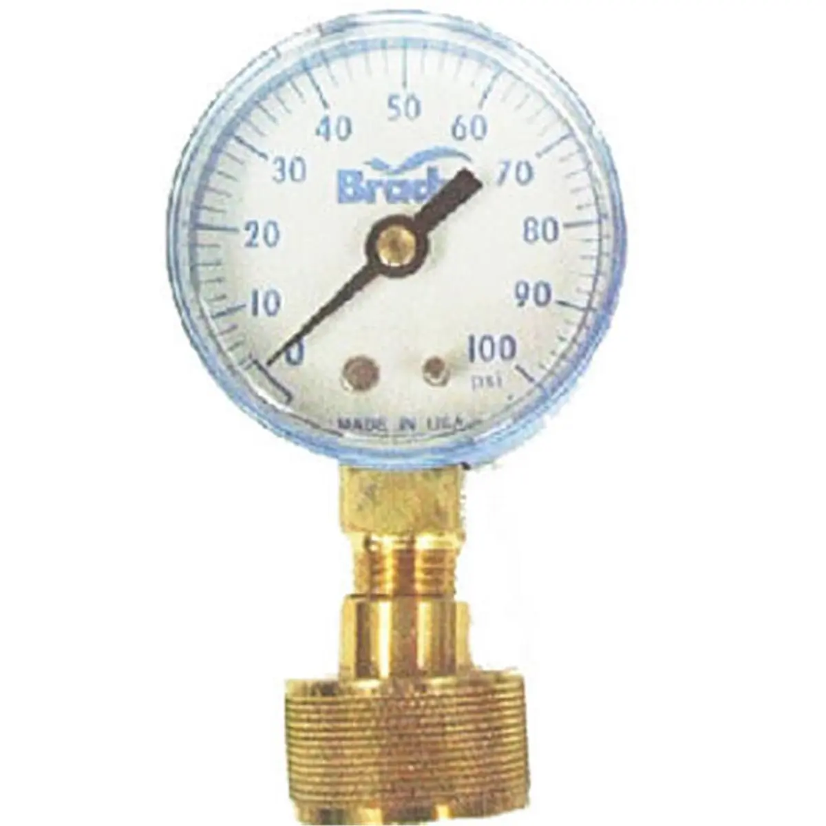 212 MAIN Metal Analog Dial Water Pressure Test Gauge - 100 PSI Home Hardware Tool for Automotive & Motorcycle Car Repair (WSPHG100)