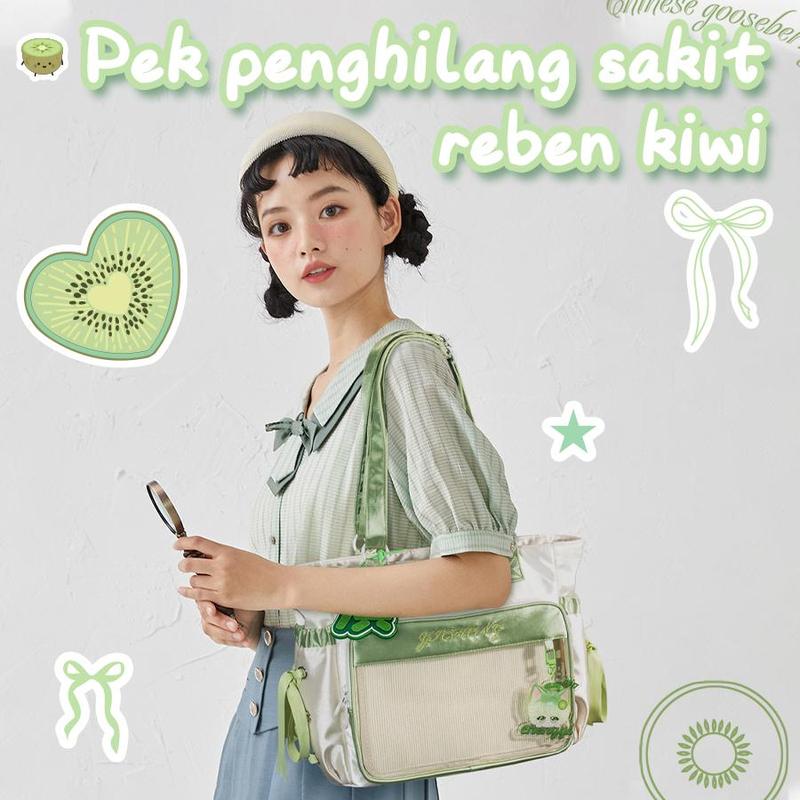 [Valentine's Day Gift] THE JUNCO Kiwi College Style Clear Barclay Ita Bag: A Large Capacity Double Shoulder Handbag for Students Also a Versatile Sling Bag for Women‘s, Perfect as a Shoulder Bags Woman and a Tote Bag for Gift