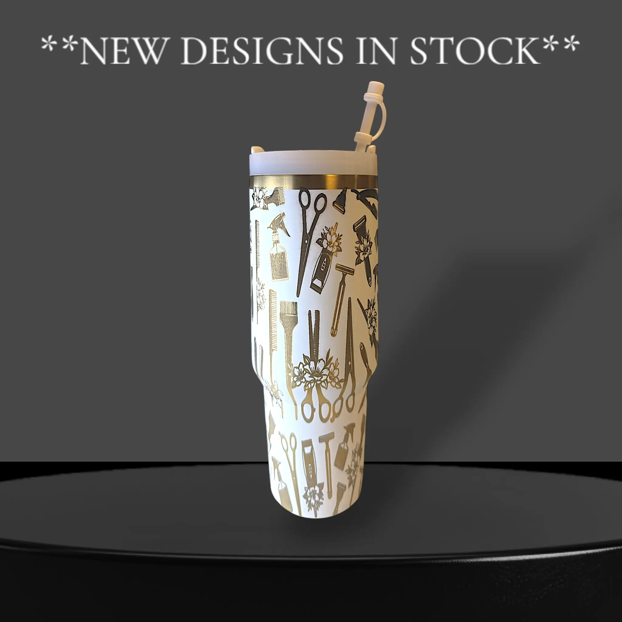 Custom laser engraved 40oz Stainless Steel Tumbler with Handle - 304 Stainless Steel Material - Drinkware