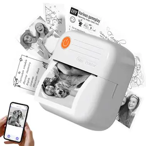 Wireless Mini Printer, Thermal Wireless Printer, Ink Free Sticker Printer, Inkless Printer, Portable Receipt Printer, Suitable for Photos, 1200mAh,4.44Wh, Diaries, suitable for family, friends, traveling and outdoor adventures, Portable Handheld Printer