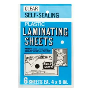 Seal-A-Card 64521 4 x 5 in. Laminating Plastic Sheets - pack of 24