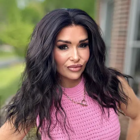 AISOM Mila Black Color Water Wave 13x4 Free Part Lace Front Wig Short Low Density Natural Looking Synthetic Lace Wig Natural Hairline Beginner Friendly Wig