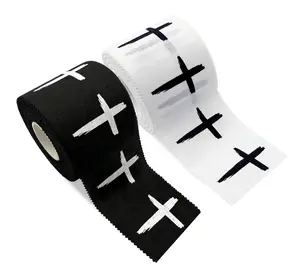 NEW Distressed Cross Sports 100% Cotton Athletic Tape 2 In. x 30 Ft. White Black Christian Faith Gift Bible Verse Wrap Brace Athletes Wrapping Finger Hand Ankle Wrist Knee Baseball Football Wrestling Gymnastics Boxing Soccer Crossfit Weight Lifting Cloth
