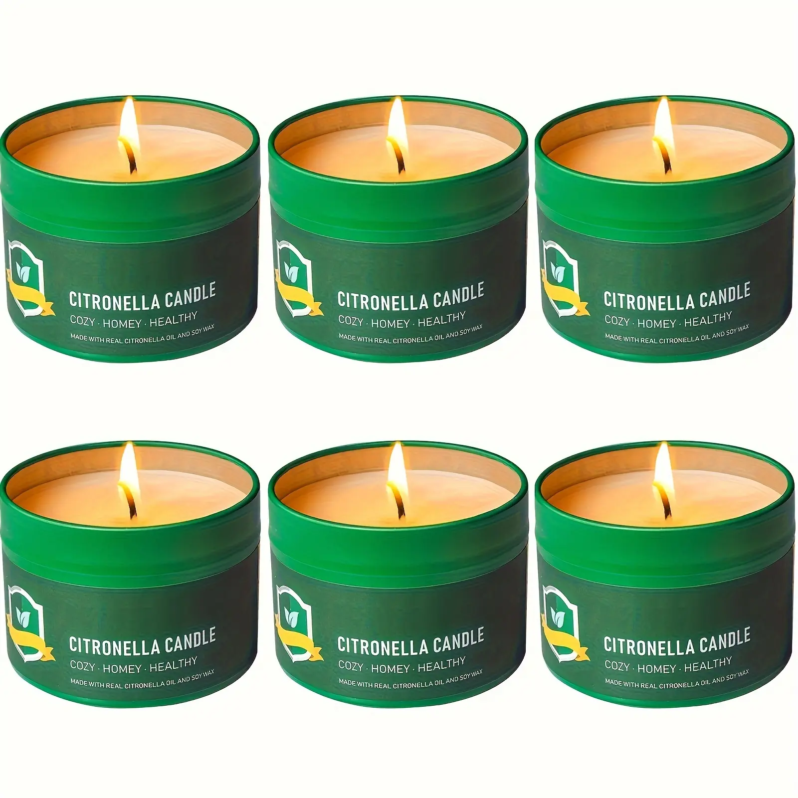 6-Pack Lemongrass Candles, Outdoor Candle, Lasting 150 Hours, Suitable for Outdoor Parties, Hiking Camping, Yard Barbecue, Garden Yard Family Balcony Decor Ornaments
