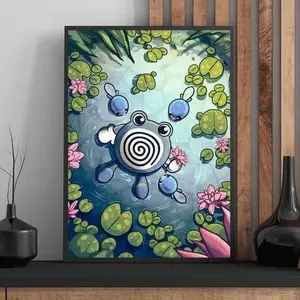 Poliwhirl Poster, Anime Display, Bedroom Aesthetic, Unframed Japanese Style, Home Decor, Gift for Fans