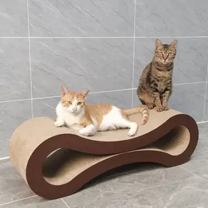 Ergonomic Curve Cat Scratcher Board, Multi-Purpose Corrugated Lounge & Rest Spot, Durable Claw Care Toy for Indoor Cats