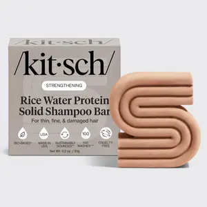 Kitsch Rice Water Shampoo Bar Soap for Hair Care - Soap Bar for Strengthening Weak or Damaged Hair, All Natural, Paraben-Free, Made in US, 3.2oz