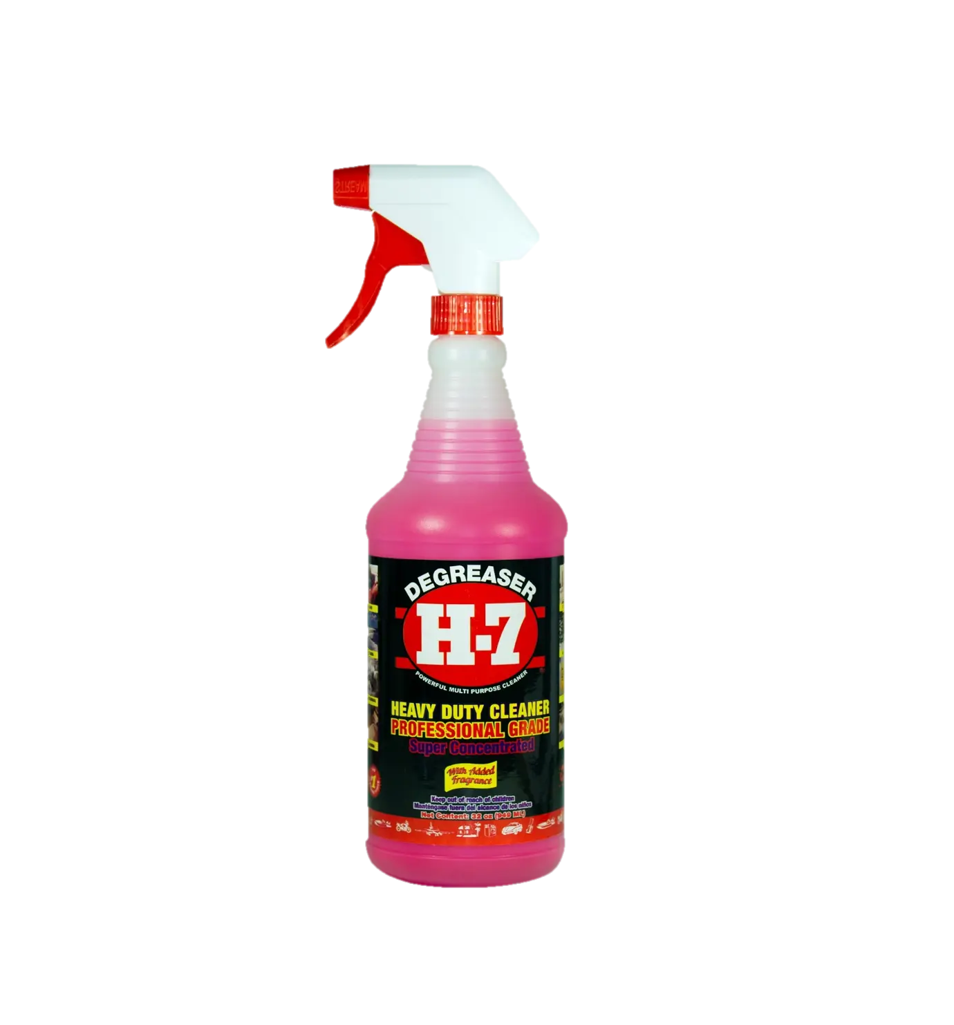 H-7 Heavy Duty Cleaner Degreaser 32 oz Bottle Professional Strength Formula