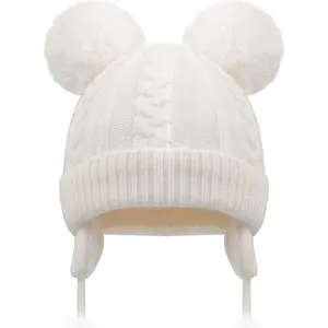 KF5-KC038  Toddler Winter Hat with Earflap Scarf Hood Thick Warm Kids Skull Cap for Baby Girls Boys