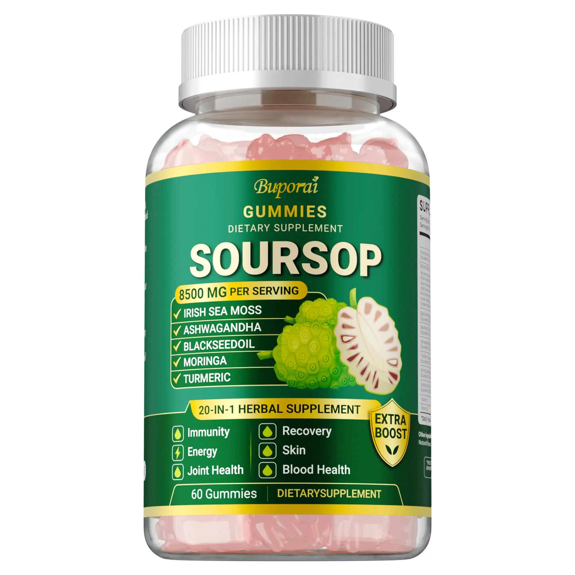 Buporai Women’s Multivitamin Gummies - with Biotin & Vitamin C - for Daily Energy and Radiant Glow - 60 Gummies