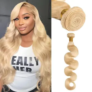 Human Hair Bundles Body Wave Blonde Color,  1 Bundle - #613, Antousha Body Wave Bundles Human Hair 12A Brazilian Virgin Wavy Hair Bundles for Women
