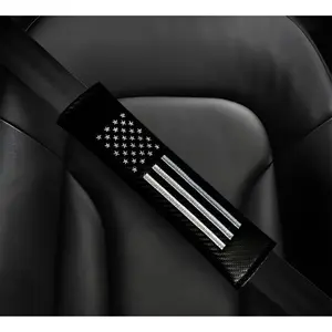 2 count  Seat Belt Covers  Pads for   Flag, Carbon Fiber  Seat Belt Pads Safety Belt Cover Pad,  Flag Decoration Interior  Accessories