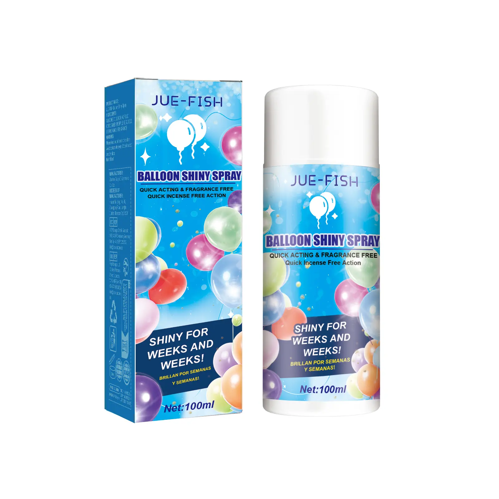 Jue-Fish Aerosol Balloon Spray Balloon Surface Texture Gloss Lasting Not Oxidation Decoloration Spray
