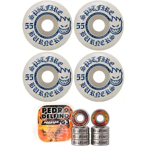 Spitfire Skateboard Wheels 55mm Burners with Bronson Pro G3 Bearings