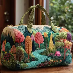 Scenic Duffle Bag Quilted Travel Tote Nature Landscape Forest Bear Desert Artistic Weekender Bags Camping Road Trip Cute Carry On Gift Travel
