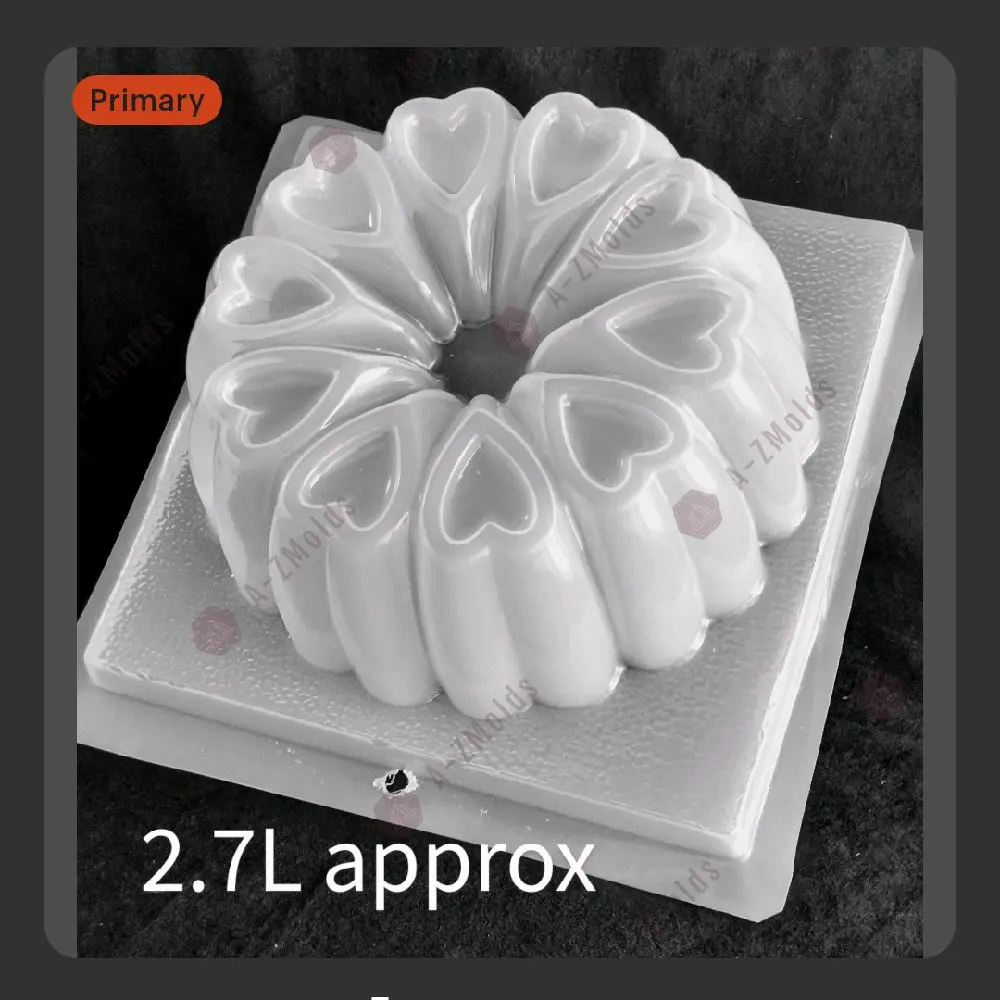 Round Heart Mold - 2.7L Approx Primary Product with Heart Design and Size Specification