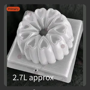 Round Heart Mold - 2.7L Approx Primary Product with Heart Design and Size Specification