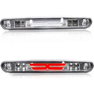 LED Third Brake Light Compatible With Chevy Silverado 2007 2008 2009 2010 2011 2012 2013 2014/ GMC Sierra,3RD LED Bar Brake/Cargo Light,Type X (Clear lens Chrome Hou