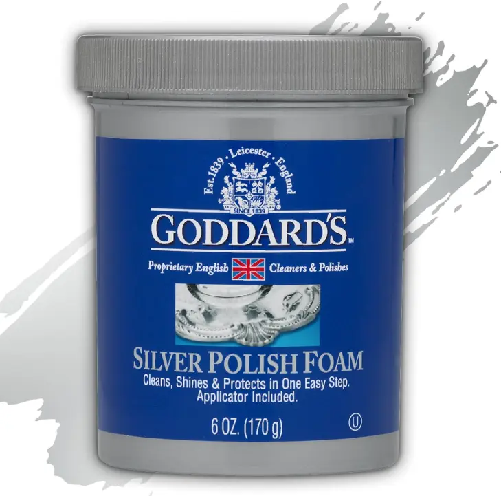 Goddard’s Silver Polish Foam – Silver Jewelry Cleaner for Antiques, Accessories, Ornaments & More – Silver Cleaner for Silverware Protection – Tarnish Remover for Jewelry w/Sponge Applicator (6 oz)