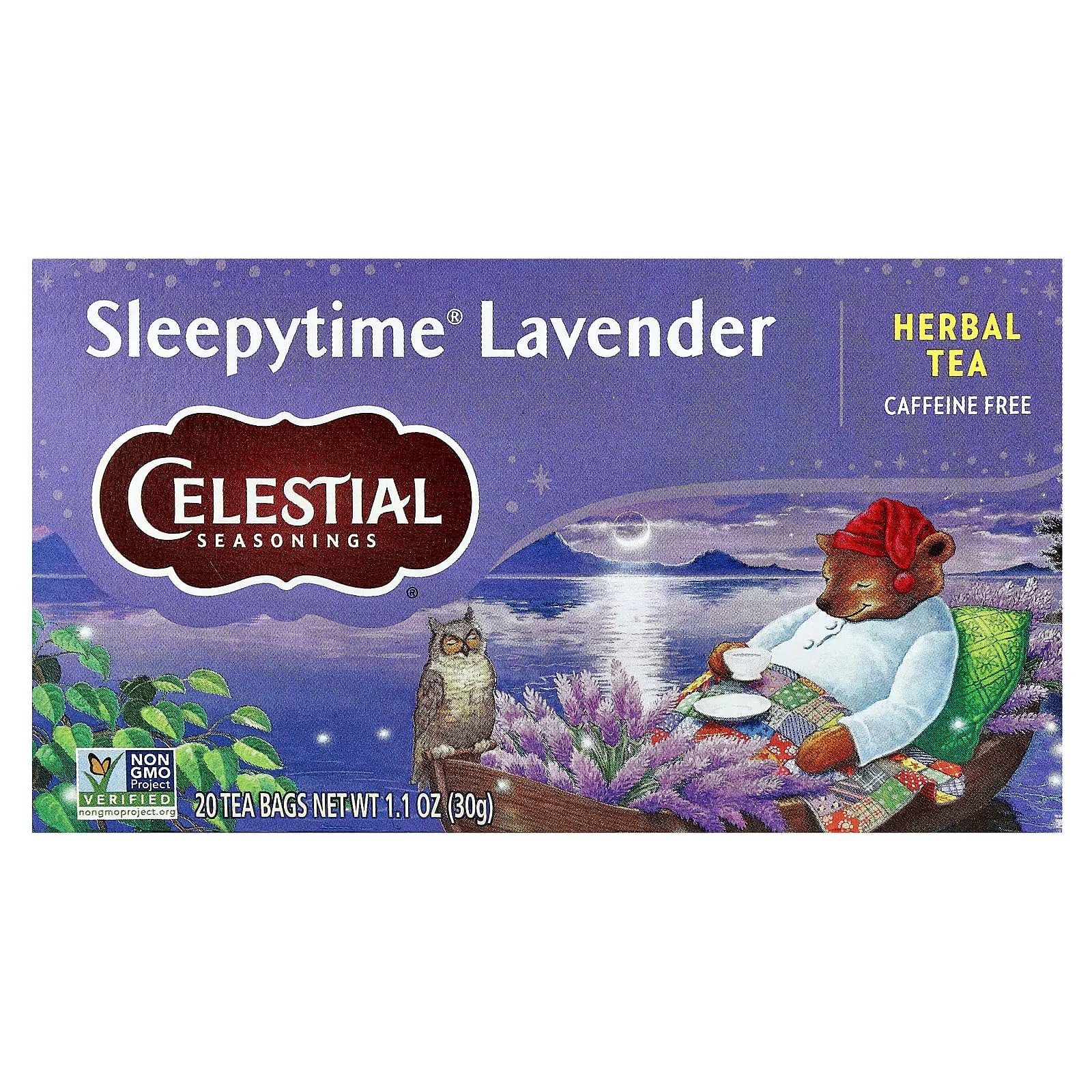 Celestial Seasonings Herbal Tea, Sleepytime® Lavender, Caffeine Free, 20 Tea Bags, 1.1 oz (30 g)