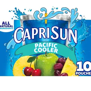 Capri Sun Flavored with Other Natural Flavor Juice Drink Blend, 10 Pouches, for School Lunches and On-the-Go Hydration, Pacific Cooler, All Natural Ingredients, 6 fl oz