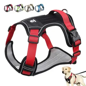 Adjustable Breathable Dog Harness, Durable Reflective Harness, Reflective Military Style Dog Harness, Outdoor Training and Activity Dog Harness, Suitable for Large and Small Dogs, Pet Products