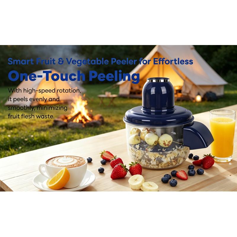 Electric Automatic Grape Peeler Machine, Garlic & Cherry Tomato Skin Remover Tool for Small Fruits, Easy Effortless Peeling for Home Kitchen Use (Blue, 1 Piece