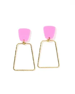 LINNY CO Kaelyn Statement Earrings - Bubble Gum with Clear Design and Simple Style
