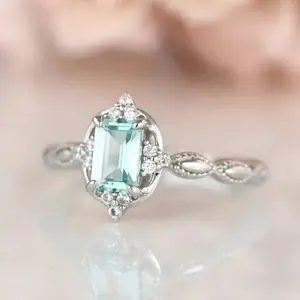 Elegant Blue Cubic Zirconia Ring for Women - Perfect for Valentine's Day, Wedding, Engagement, Anniversary & Party Jewelry