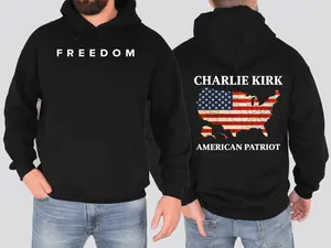 Charlie Kirk Pro Freedom Hoodie – American Patriot Graphic sweatshirt, Made in USA, for Men & Women 100% Cotton, All Colors