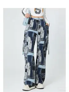 Women's Vintage Inspired High Waisted Cargo Jeans