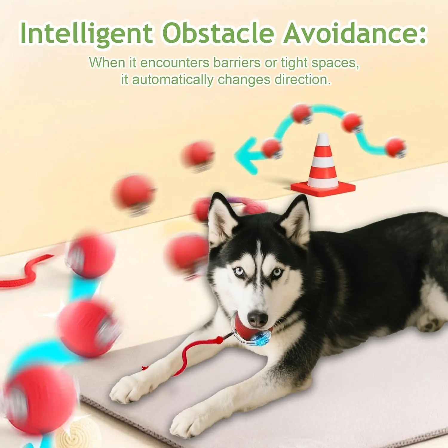 Automatic Rolling Ball Toy for Bored Cats & Dogs – Motion-Activated Self-Moving Pet Toy for Indoor Play