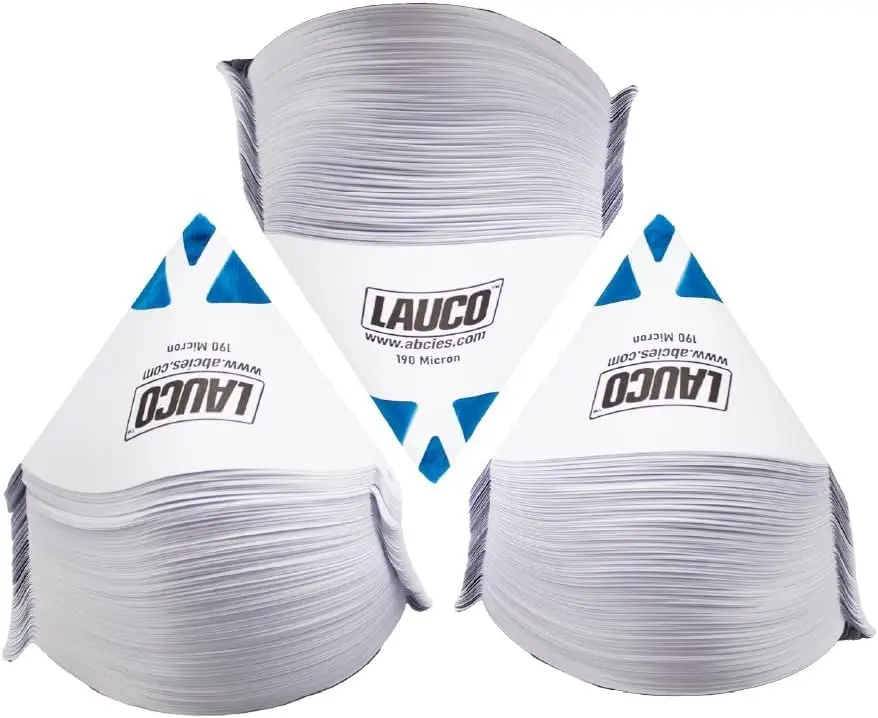 LAUCO 250-Piece Bulk Premium Nylon Mesh Cone Paint Strainers, 190-Micron Fine Filters, Pure Blue Ultra-Flow for Automotive Particle Removal, Paint Sprayer Use